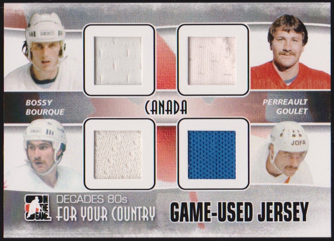 (image for) 2010-11 ITG Decades 1980s Your Country Black #FYC01 Mike Bossy/Gilbert Perreault/Raymond Bourque/Michel Goulet